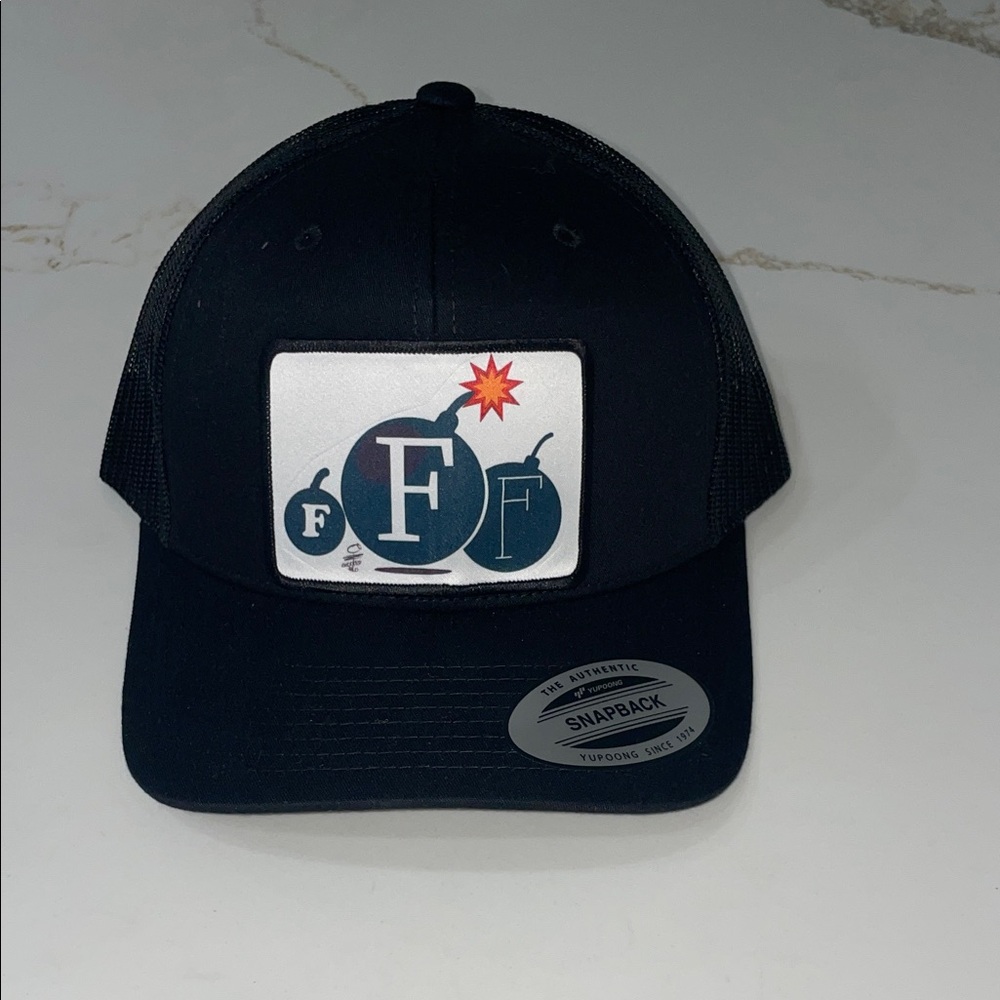 F BOMB 💣 Black Snapback Hat with Logo